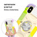iPhone XR Shockproof Silicone + PC Protective Case with Dual-Ring Holder - Colorful Beige