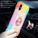 iPhone XR Shockproof Silicone + PC Protective Case with Dual-Ring Holder - Colorful Rose Gold