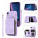 iPhone XR Zipper Card Bag Back Cover Phone Case - Purple
