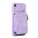 iPhone XR Zipper Card Bag Back Cover Phone Case - Purple