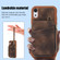 iPhone XR Zipper Card Bag Back Cover Phone Case - Brown
