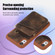 iPhone XR Zipper Card Bag Back Cover Phone Case - Brown