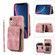 iPhone XR Zipper Card Bag Back Cover Phone Case - Pink