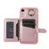 iPhone XR Horizontal Card Bag Ring Holder Phone Case with Dual Lanyard - Rose Gold