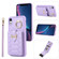 iPhone XR Vertical Card Bag Ring Holder Phone Case with Dual Lanyard - Purple