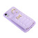 iPhone XR Vertical Card Bag Ring Holder Phone Case with Dual Lanyard - Purple