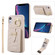 iPhone XR Vertical Card Bag Ring Holder Phone Case with Dual Lanyard - Beige