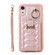 iPhone XR Vertical Card Bag Ring Holder Phone Case with Dual Lanyard - Rose Gold