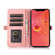 iPhone XR Zipper Card Slot Buckle Wallet Leather Phone Case - Pink
