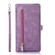 iPhone XR Zipper Card Slot Buckle Wallet Leather Phone Case - Purple