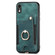 iPhone XR Retro Skin-feel Ring Multi-card Wallet Phone Case - Green