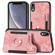 iPhone XR Retro Skin-feel Ring Multi-card Wallet Phone Case - Pink