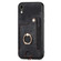 iPhone XR Retro Skin-feel Ring Multi-card Wallet Phone Case - Black