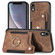 iPhone XR Retro Skin-feel Ring Multi-card Wallet Phone Case - Brown