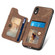 iPhone XR Retro Skin-feel Ring Multi-card Wallet Phone Case - Brown