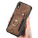 iPhone XR Retro Skin-feel Ring Multi-card Wallet Phone Case - Brown