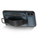 Suteni H13 Card Wallet Wrist Strap Holder PU Phone Case iPhone XR - Blue