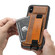 Suteni H13 Card Wallet Wrist Strap Holder PU Phone Case iPhone XR - Brown