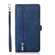 iPhone XR Zipper Card Slot Buckle Wallet Leather Phone Case - Blue