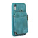 iPhone XR Zipper Card Bag Back Cover Phone Case - Turquoise