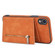 iPhone XR Zipper Card Holder Phone Case - Brown