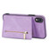 iPhone XR Zipper Card Holder Phone Case - Purple