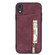 iPhone XR Zipper Card Holder Phone Case - Wine Red