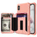 iPhone XR Zipper Wallet Card Bag PU Back Case - Rose Gold