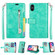 iPhone XR Multifunctional Zipper Horizontal Flip Leather Case with Holder & Wallet & 9 Card Slots & Lanyard - Mint Green