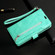 iPhone XR Multifunctional Zipper Horizontal Flip Leather Case with Holder & Wallet & 9 Card Slots & Lanyard - Mint Green