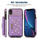 iPhone XR Three-fold RFID Leather Phone Case with Lanyard - Purple