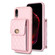 iPhone XR Vertical Metal Buckle Wallet Rhombic Leather Phone Case - Pink