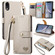 iPhone XR Love Zipper Lanyard Leather Phone Case - Gray