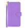 iPhone XR Litchi Texture Zipper Leather Phone Case - Purple
