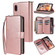 iPhone XR Zipper Wallet Bag Horizontal Flip PU Leather Case with Holder & 9 Card Slots & Wallet & Lanyard & Photo Frame - Rose Gold