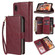 iPhone XR Zipper Wallet Bag Horizontal Flip PU Leather Case with Holder & 9 Card Slots & Wallet & Lanyard & Photo Frame - Wine Red