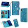 iPhone XR Multi-card Slots Starry Sky Laser Carving Glitter Zipper Horizontal Flip Leather Case with Holder & Wallet & Lanyard - Sky Blue