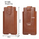 Universal Cow Leather Vertical Mobile Phone Leather Case Waist Bag 6.1 inch and Below Phones - Brown
