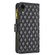 iPhone XR Diamond Lattice Zipper Wallet Leather Flip Phone Case - Black