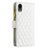 iPhone XR Diamond Lattice Zipper Wallet Leather Flip Phone Case - White