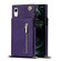 iPhone XR Cross-body Zipper Square TPU+PU Back Cover Case with Holder & Card Slots & Wallet & Strap - Purple