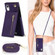 iPhone XR Cross-body Zipper Square TPU+PU Back Cover Case with Holder & Card Slots & Wallet & Strap - Purple