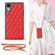iPhone XR Elegant Rhombic Pattern Microfiber Leather +TPU Shockproof Case with Crossbody Strap Chain - Red