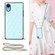 iPhone XR Elegant Rhombic Pattern Microfiber Leather +TPU Shockproof Case with Crossbody Strap Chain - Blue