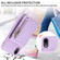 iPhone XR Crossbody Lanyard Zipper Wallet Leather Phone Case - Purple