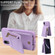 iPhone XR Crossbody Lanyard Zipper Wallet Leather Phone Case - Purple