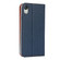 iPhone XR Litchi Genuine Leather Phone Case - Dark Blue