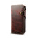 iPhone XR Denior Oil Wax Cowhide Magnetic Button Horizontal Flip Leather Case with Card Slots & Wallet - Dark Red