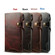 iPhone XR Denior Oil Wax Cowhide Magnetic Button Horizontal Flip Leather Case with Card Slots & Wallet - Dark Red