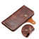 iPhone XR Denior Oil Wax Cowhide Magnetic Button Horizontal Flip Leather Case with Card Slots & Wallet - Brown